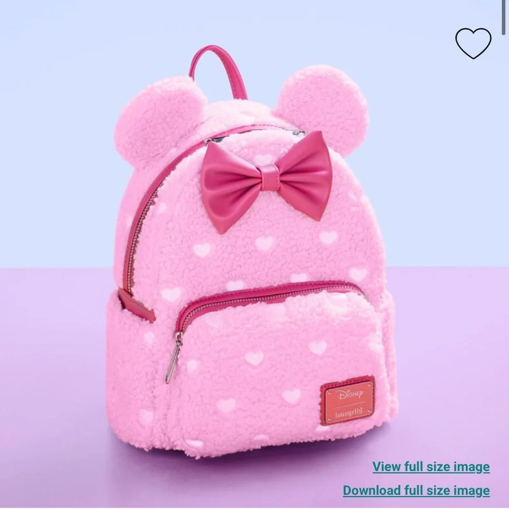Loungefly Minnie Mouse Exclusive Hearts Strawberry Scented Sherpa Bundle - Picture 9 of 13